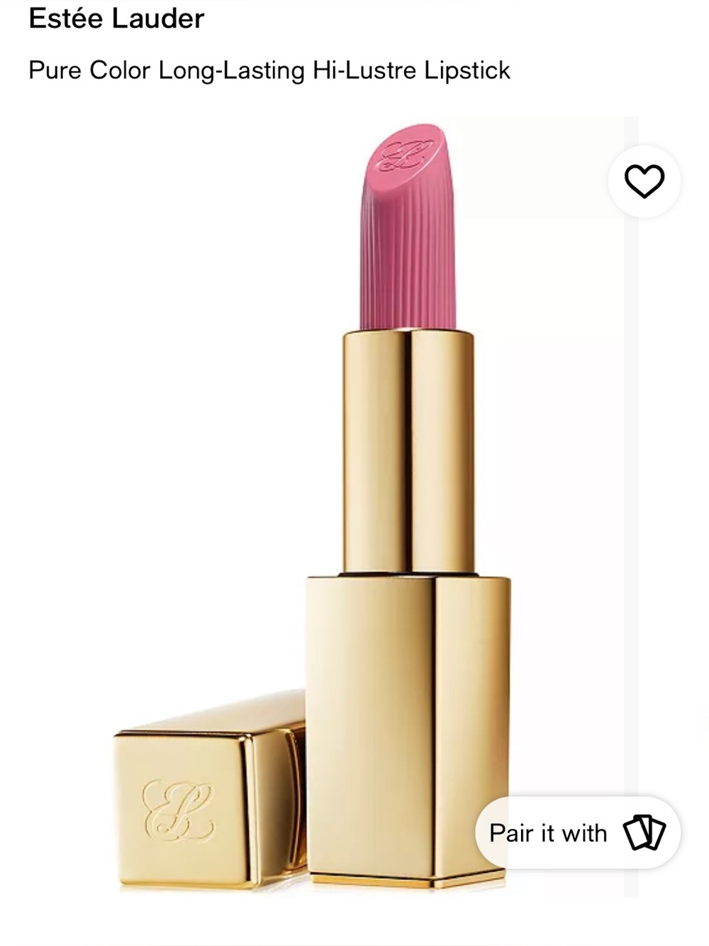 NWT Estee Lauder Pure Color ling lasting lipstick in Pink Parfait
